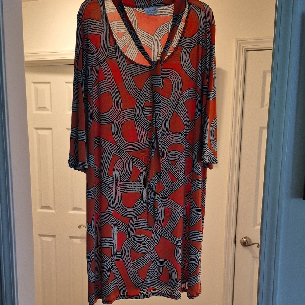 SWAK Boxy Orange and Black Tunic Dress